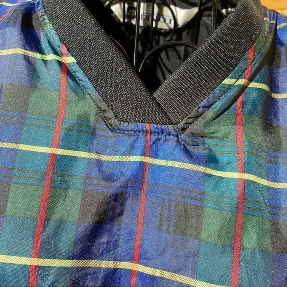 Lady Divots Tartan Plaid V-neck Golf Pullover Windbreaker Size Large - Picture 5 of 12